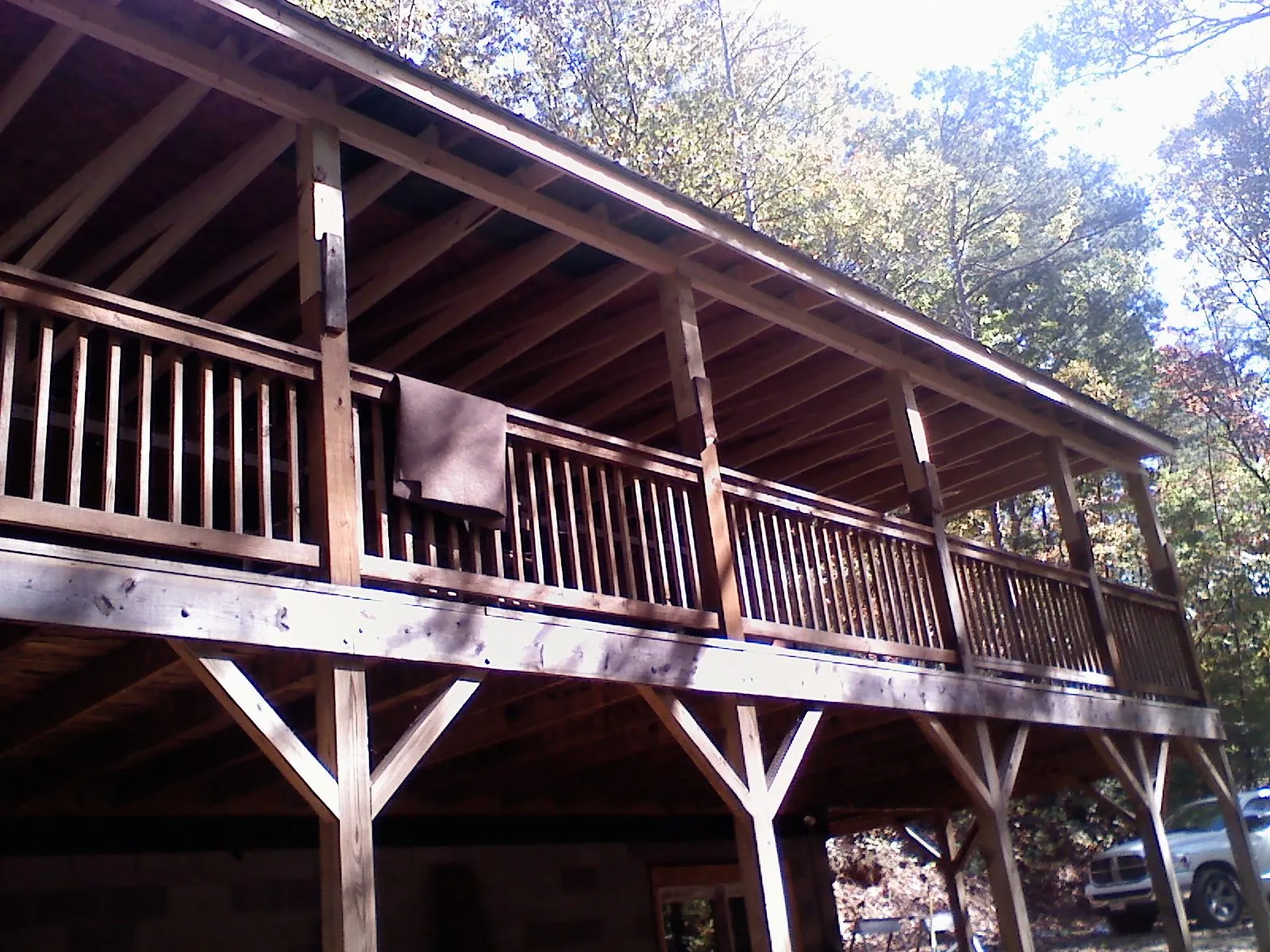 Timber framing under a new elevated porch and deck — Roof Leak Repair in Harlowton by Roofing Brothers